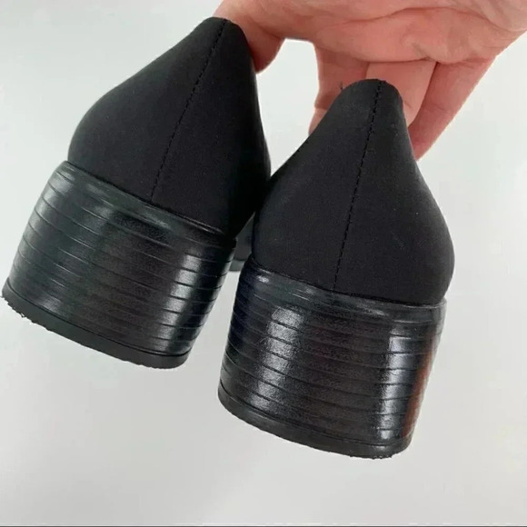 Mootsies Tootsies Janet heels size 7 black satin vintage square toe Y2k 90s - Picture 8 of 12